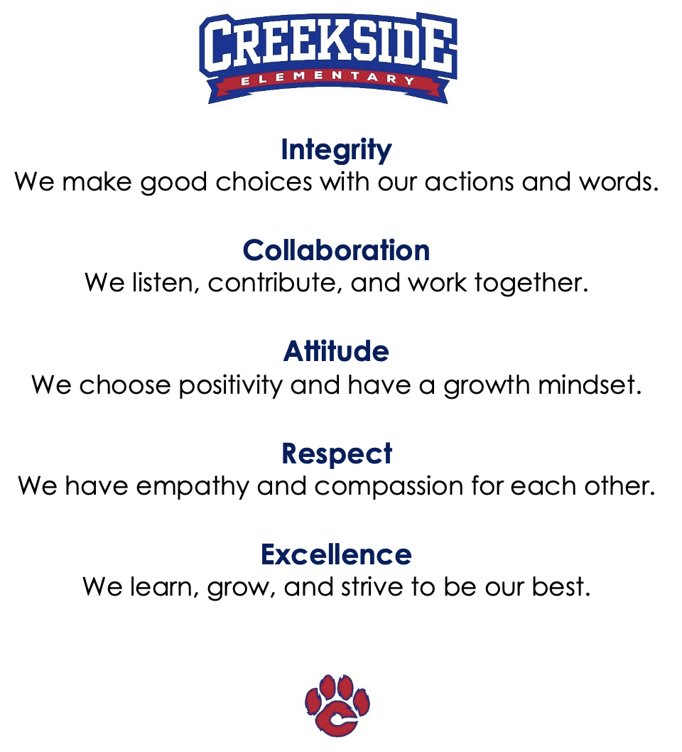 Creekside's Values Creekside's Values
